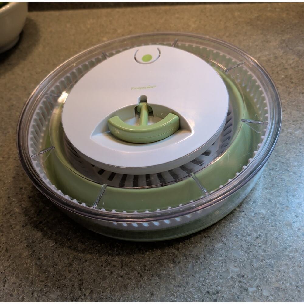 Progressive Collapsible Spinner Drainer, & Colander for Salad 4 Quart Lime Green